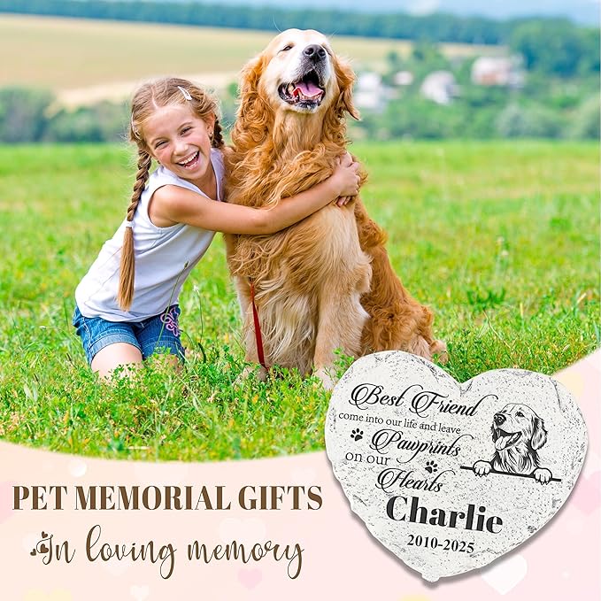Personalized Dog Memorial Stone, Loss Gifts for Pet, Garden Stone, Pet Loss Gifts Cat Memorial Gifts, Cemetery Decorations, Grave Stone (Dog)