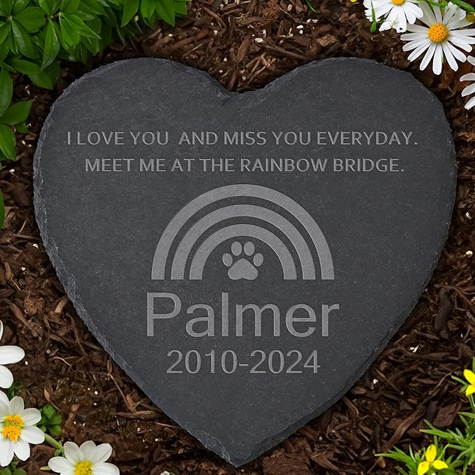 Personalized Pet Memorial Stone, Dog Memorial Gifts for Loss of Dog, Pet Loss Gifts, Pet Memorial, Loss of Dog Sympathy Gift, Dog Remembrance Gift, Pet Bereavement Gifts - Love & Miss
