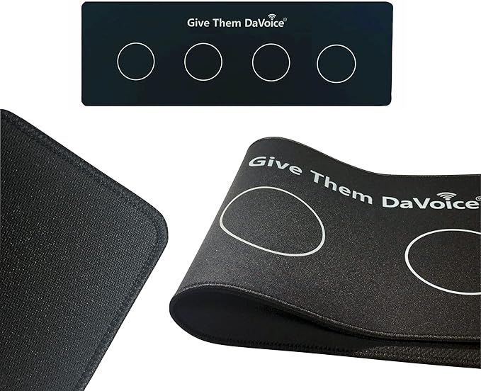 DaVoice Dog Button Mat (4 Button Placements) for Dog Communication Buttons, Dog Buttons for Communication Board, Dog Speaking Word Training Talking Button Pad (Buttons and Attachments Not Included)