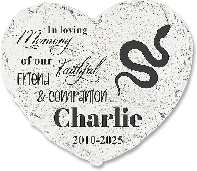 Personalized Pet Memorial Stone - Snake Headstone - Snake Tombstone - Garden Memorial Stone Customized - Pet Cemetery Decorations - Stepping Stone Outdoor