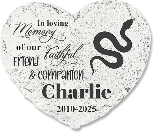 Personalized Pet Memorial Stone - Snake Headstone - Snake Tombstone - Garden Memorial Stone Customized - Pet Cemetery Decorations - Stepping Stone Outdoor