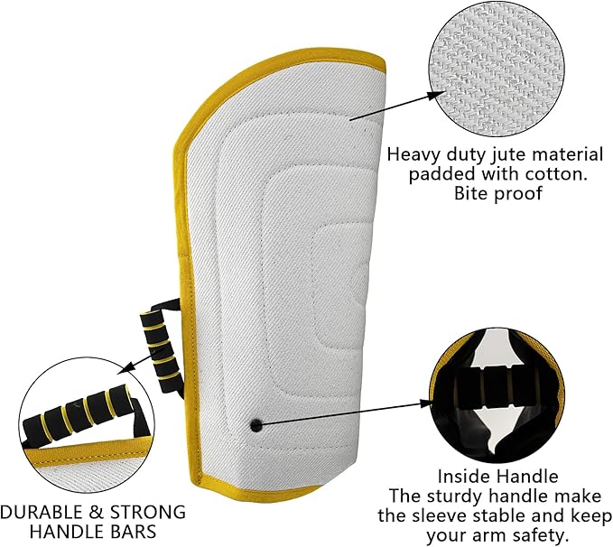 Morezi Dog Bite Sleeve Training Protection, Heavy Duty Nylon Durable, Fit Pit Bull German Shepherd Malinois, Puppy Small Dogs Training Biting Tugging War Toy - White