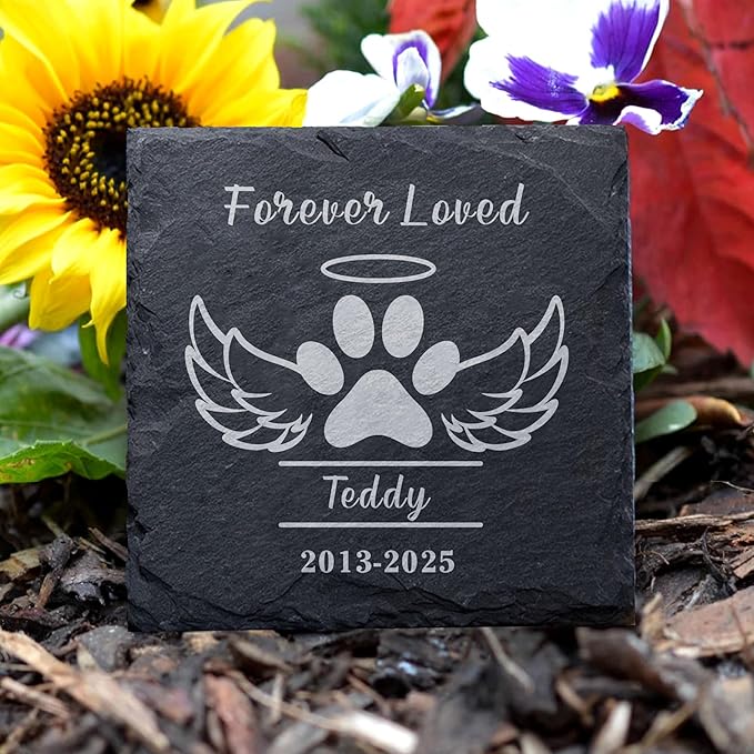 Personalized Dog Memorial Gifts for Loss of Pet Dog Memorial Stone Gifts Engraved Pet Memorial Gift for Loss of Loved One Dogs Sympathy Bereavement Gift Pet Grave Markers (Design 1)