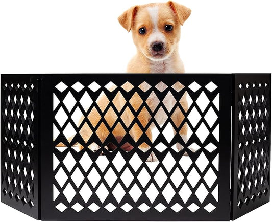 Free Standing Pet Gate | Pet Gate for Small Dogs | Free Standing Dog Gate for Stairs | Freestanding Dog Gates for Doorways | Freestanding Pet Gates | Width 23.5-47 inch | Height 18.75 inch (Diamond)