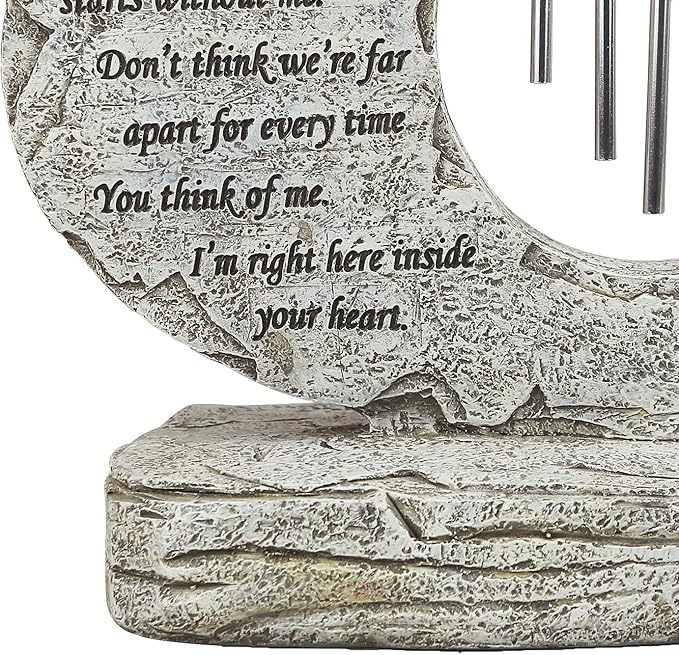 Paw Prints Pet Dog Memorial Stones with Wind Chimes, Loss of Dog Sympathy Keepsake Pet Dog Memorial Gi-fts, Heart Shaped Pet Dog Headstone Grave Markers for Garden Yard Patio Lawn Decor