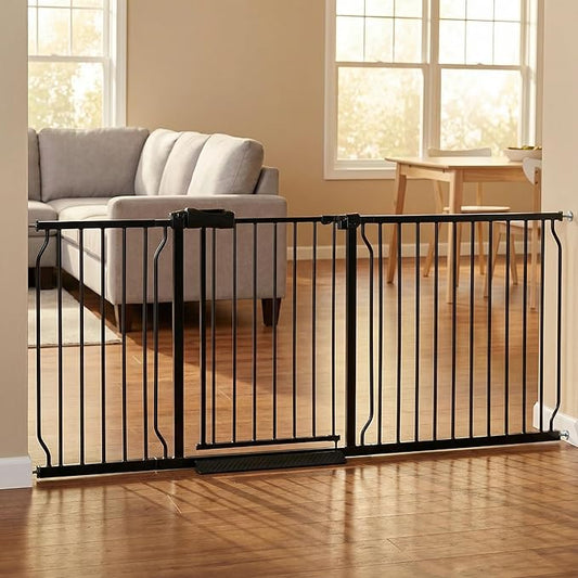 Baby Gates Extra Wide 71.5-76.4 Inch Large Baby Gates for Stairs Tension Pet Dog Gates Indoor for Doorways No Drilling Pressure Mounted Pet Gates for Kids
