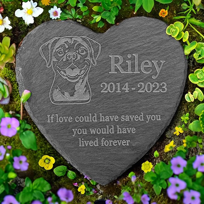 Personalized Pug Memorial, Pug Dog Memorial Stone, Loss of Pug, Pug Keepsake, in Memory of Pug