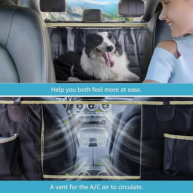 Lassie Truck Back Seat Extender for Dogs with Mesh Window - Waterproof Hard Bottom Dog Hammock for Car Travel Bed Mattress Compatible with Ford F150, Ram 1500,Chevy Silverado, GMC Sierra,Tundra etc