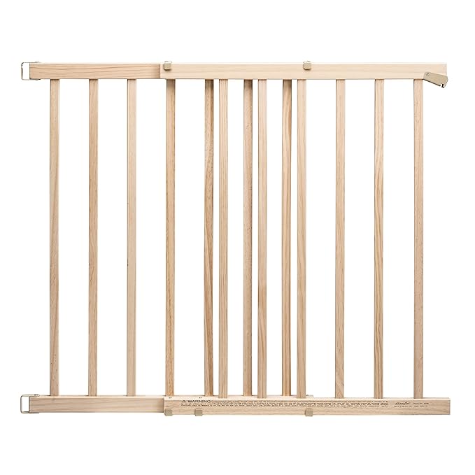 Evenflo Walk-Thru Top of Stairs Baby Gate, Natural Wood