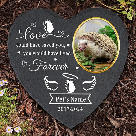 Personalized Pet Hedgehog Memorial Stones, Custom Pet Garden Stone Grave Marker for Hedgehog, Hedgehog Remembrance Gifts, Hedgehog Headstone, Pet Sympathy Gifts for Hedgehog