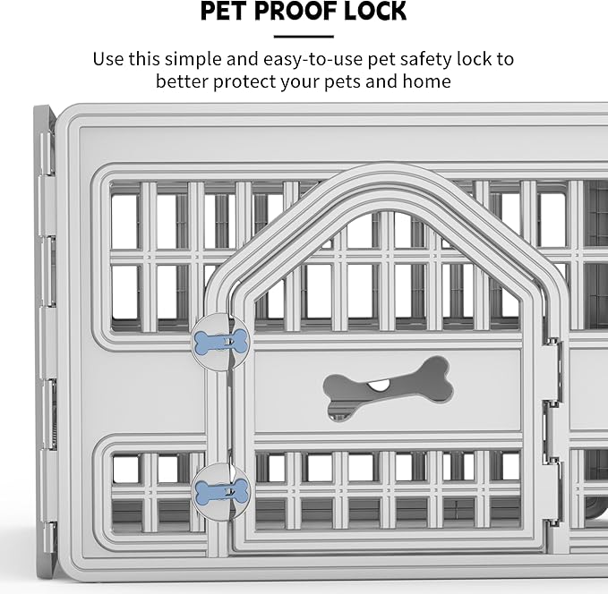 Dog PlayPen Indoor,8-Panel Puppy Playpen Outdoor Waterproof,Heavy Resin Dog Fence for Small Medium Dogs,Spacious Exercise Area,Easy to Clean,Foldable in Half(103.3 * 103.3 * 23.82in)