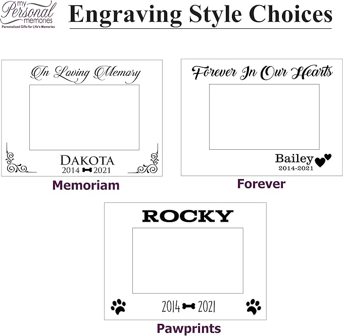 My Personal Memories Custom Personalized Dog Loss Memorial Pet Remembrance Picture Frame (Brown)