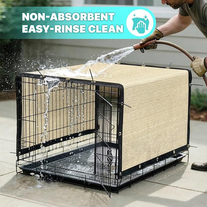 Royal Shade 7' x 20' Beige Custom Size 90% Shade Cloth Dog Kennel Shade Mesh Tarp Sunblock with Grommets for Dog Kennel Cover, Fence Privacy Screen, Greenhouse, Chicken Coop & Pet Playpen.