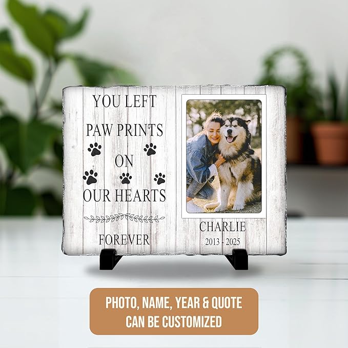 Custom Pet Memorial Personalized Cat Memorial Headstone | Best Remembrance Gifts with Photo in Loving Memory Dog Loss Gift | Personalized Gifts for Pet Lovers in Memory of Dog Garden Stone