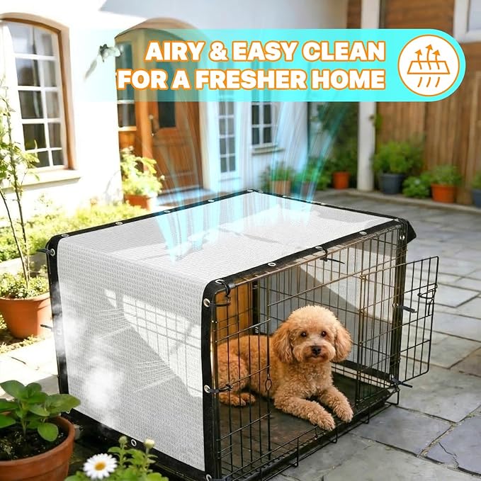 Royal Shade 10' x 29' White Custom Size 90% Shade Cloth Dog Kennel Shade Mesh Tarp Sunblock with Grommets for Dog Kennel Cover, Fence Privacy Screen, Greenhouse, Chicken Coop & Pet Playpen.