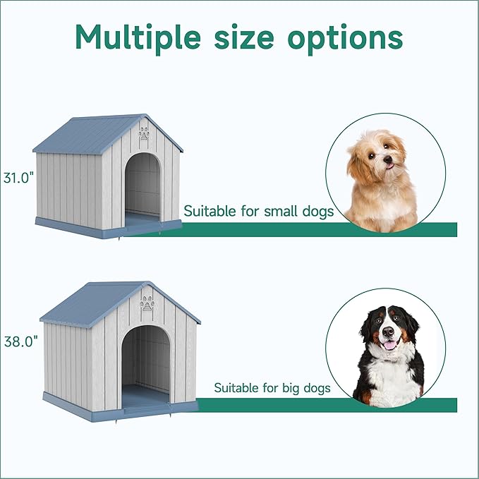 DRATO Large Dog House with Waterproof- Indoor & Outdoor Pet Shelter for Small to Large Dogs, Easy Clean & Quick Assembly