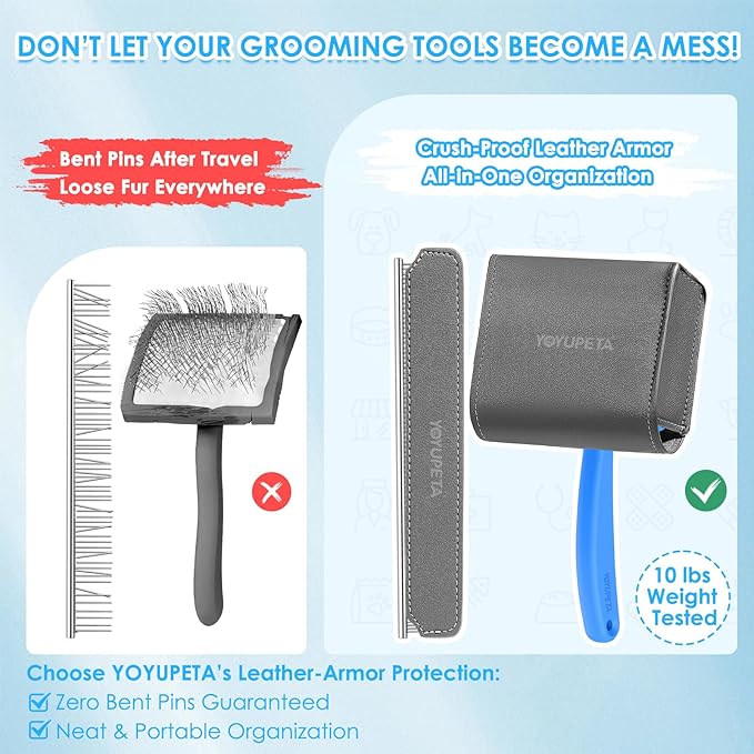 Large Slicker Brush for Dogs,Doodle Brush for Poodles, Goldendoodles, Labradoodle, Extra Long Pins for Detangling Matted Fur & Removing Tangle, Dog Grooming Kit with Wooden Handle. Blue