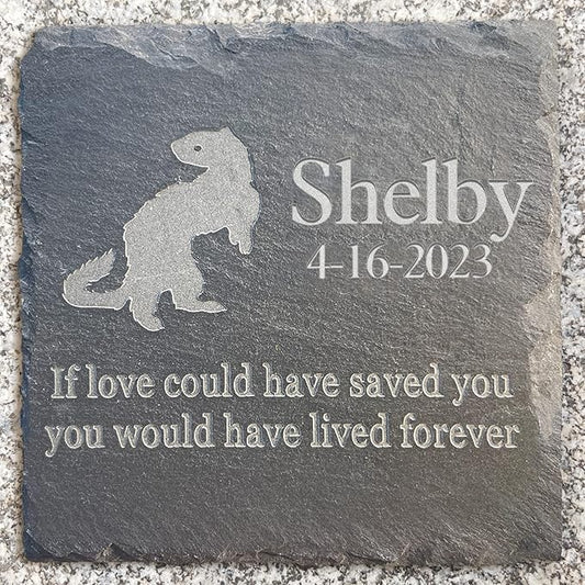 Pet Memorial Stone Gift - Garden Memorial Gravestone - Ferret Grave Marker - Sympathy Headstone - Personalized Ferret Loss Sympathy Gift - Memorial Gifts - Bereavement Gift for Loss of Pet
