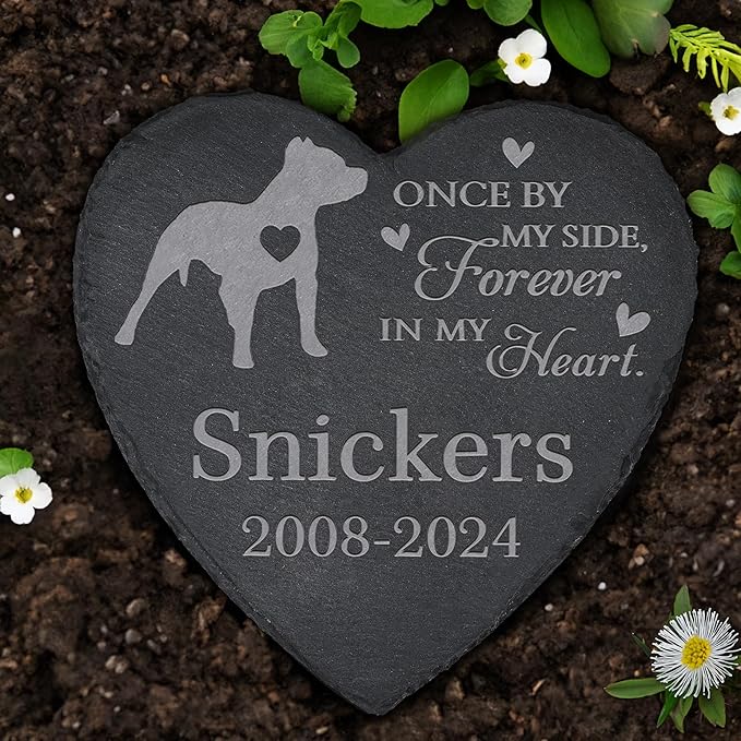 Personalized Pet Memorial, Dog Memorial Stone, Dog Tombstone, Dog Grave Marker, Dog Memorial Gifts, Dog Loss - Heart-Shaped