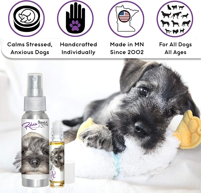 The Blissful Dog Schnauzer Relax Roll-ON Aromatherapy for Dogs - Anxiety Relief for Dogs