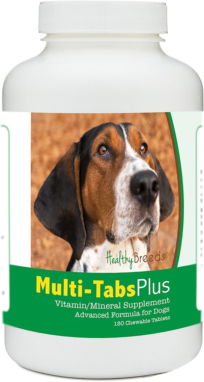 Healthy Breeds Multivitamin for Dogs Chewable for Treeing Walker Coonhound - OVER 200 BREEDS - Liver Flavor - For Senior Active & Working Pets - 180 Tabs