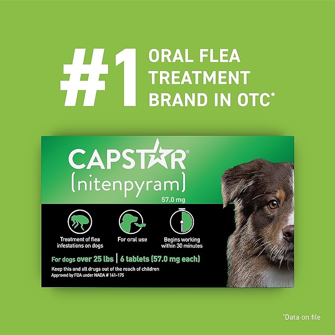 CAPSTAR Flea Treatment for Dogs Over 25 lbs (6 Doses) + NEXTSTAR Flea and Tick Prevention for X-Large Dogs 89-132 lbs (3 Doses) Bundle