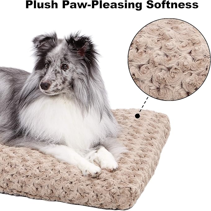 MidWest Homes for Pets XS QuietTime Deluxe Mocha Ombre Swirl Plush Pet Bed, Machine Washable, Non-Skid Bottom, Soft Crate Mat for 22-inch Crates