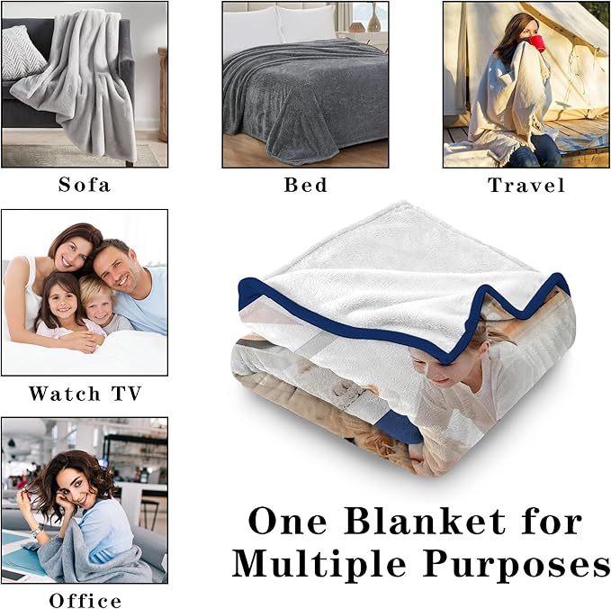 Funny DIY Personalized Pet Memorial Blanket with Photo Pet Memorial Gifts for Dogs Cats Loss of Dog Sympathy Gift Dog Bereavement Remembrance Pets Loss Gifts Custom Dogs Picture Blanket