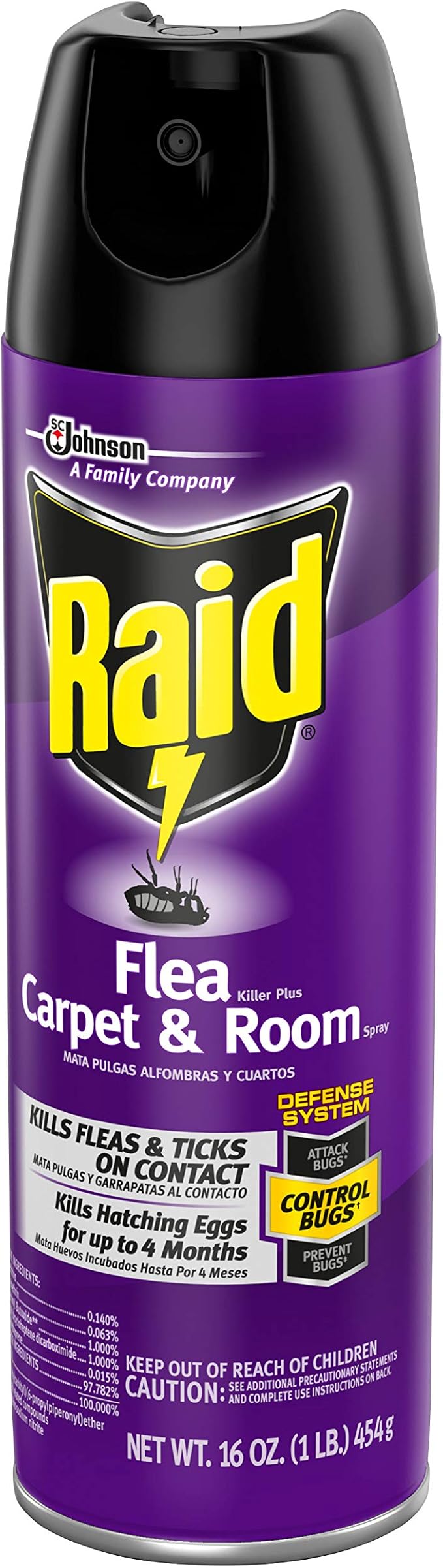 Raid Flea Killer, Kills Fleas, Crickets, Roaches, Silverfish and Ticks, Use in your Home or on your Dog, 16 oz