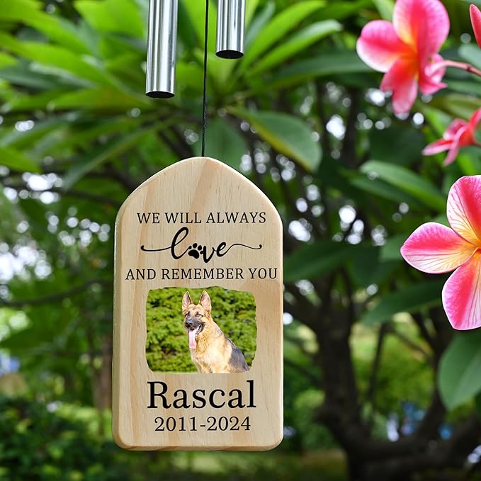 Pet Memorial Wind Chime, Pet Loss Gifts, Pet Memorial Gifts for Dogs, Dog Memorial Gifts for Loss of Dog, Loss of Dog Sympathy Gift, Dog Remembrance Gift, in Memory of Dog Cat - Love and Remember You