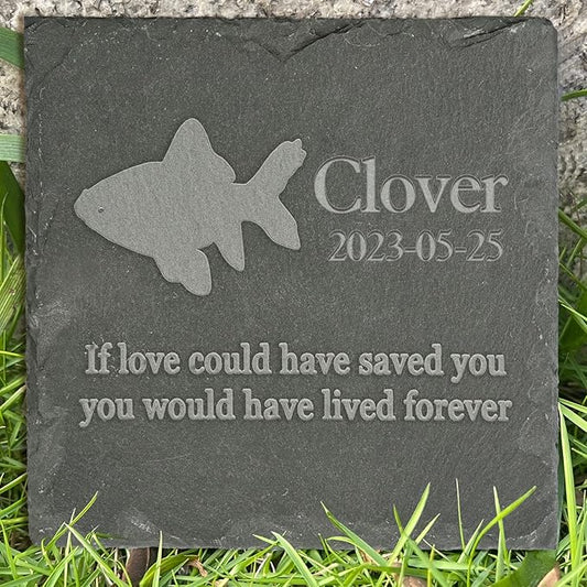 Personalized Pet Memorial Stone, Custom Loss of Fish Gifts Pet Keepsake Gifts Personalized Garden Stone Fish Sympathy Stone Fish Memorial Tombstone - Fish