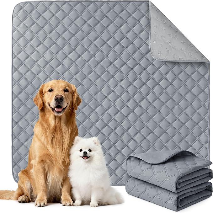 Eterish Reusable Washable Pee Pads for Dogs Extra Large 47'' x 47'' 2 Pack, Absorbent Pet Puppy Dog Training Pads Non-Slip, Waterproof Whelping Potty Pads for Dogs Leak-Proof