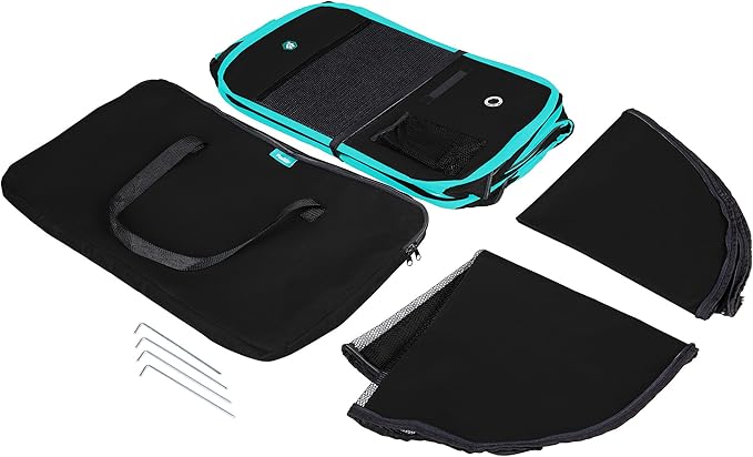 Deluxe Premium Pet Dog Playpen Portable Soft Dog Exercise Pen Kennel with Carry Bag for Dogs, Cats, Kittens, and All Pets (Medium, Black)