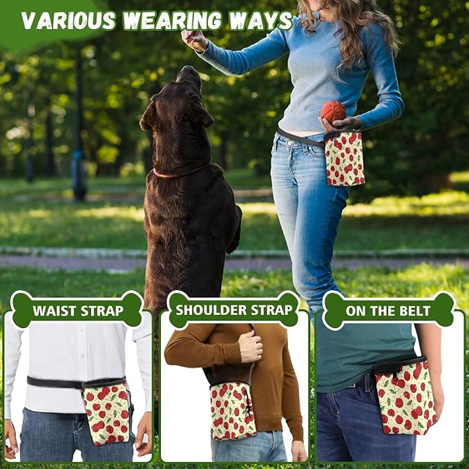 Cherry Animal Walking Snack Container Dog Training Treat Pouch Bag Pet Feed Snack Reward Dog Treat Pouch Pocket Treats for Positive Reinforcement