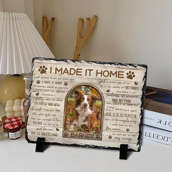Personalized Dog Memorial Gifts for Loss of Dog, Custom Pet Memorial Stone with Photo Name, Pet Headstones for Dogs, Bereavement Sympathy Gifts for Dog Cat Lover