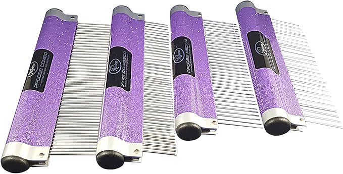 Resco USA-Made Wrap Comb for Pets, Combination, Sparkle Purple