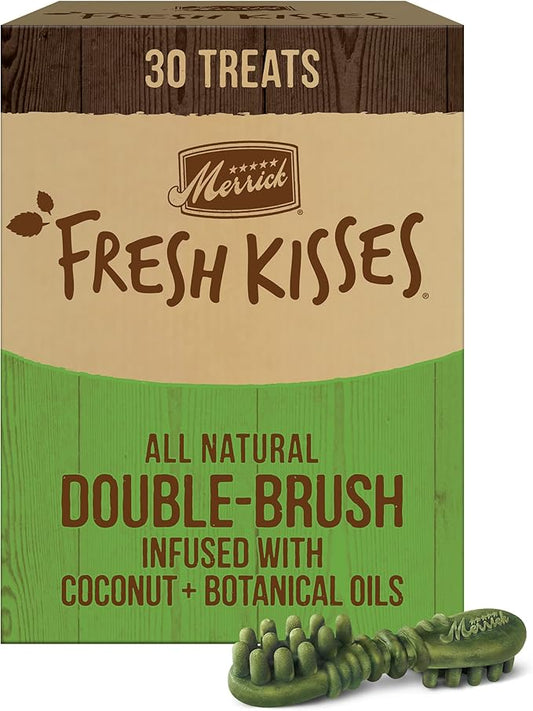 Merrick Fresh Kisses Dental Chews Infused with Coconut and Botanical Oils, Medium Dog Chews for Dogs 25-50 lbs, 1.88 lb Box