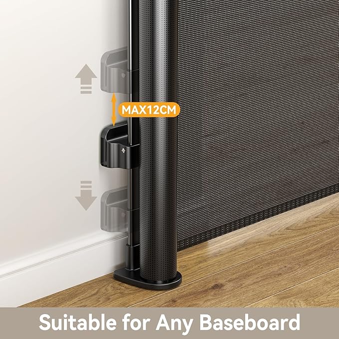 Uamector 138-Inch Extra Wide Retractable Baby Gate & Dog Gate, Reinforced Mesh Safety Gate Adjustable for Large Openings - Stairs, Doorways, Hallways - Indoor/Outdoor Use