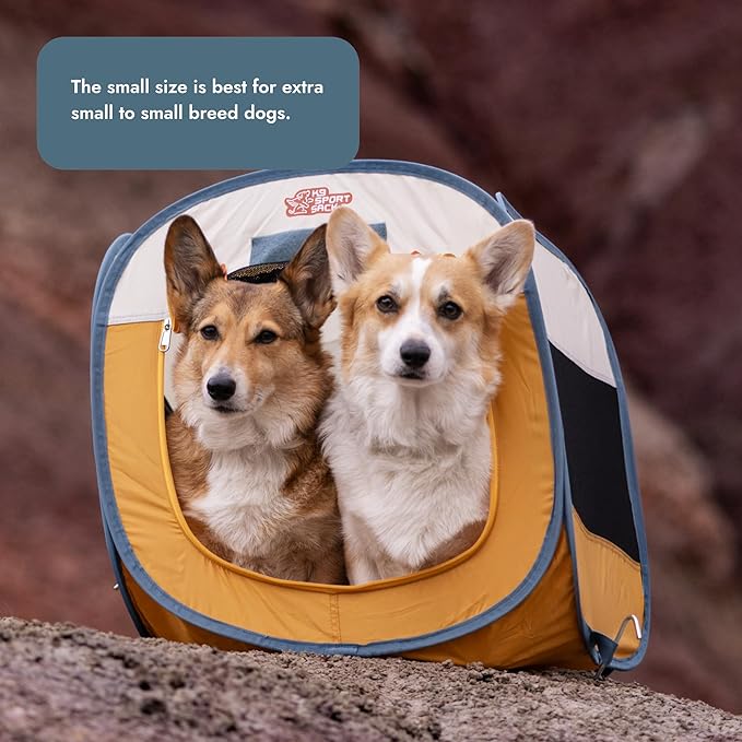 K9 Sport Sack K9 Kennel Portable Pop-Up Tent, Yellow - Small (20" L x 20" W x 20" H) - For Indoor & Outdoor Use + Travel - Includes Carry Bag & Four Stakes