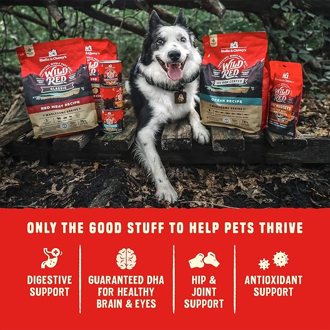 Stella & Chewy's Wild Red Dry Dog Food Raw Coated High Protein Wholesome Grains Ocean Recipe, 21 lb. Bag