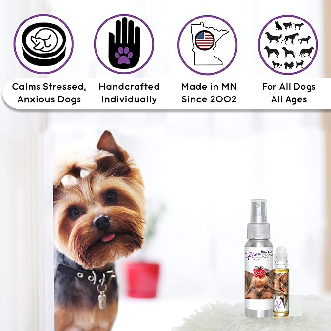 The Blissful Dog Yorkshire Terrier Relax Roll-ON Aromatherapy for Dogs - Anxiety Relief for Dogs