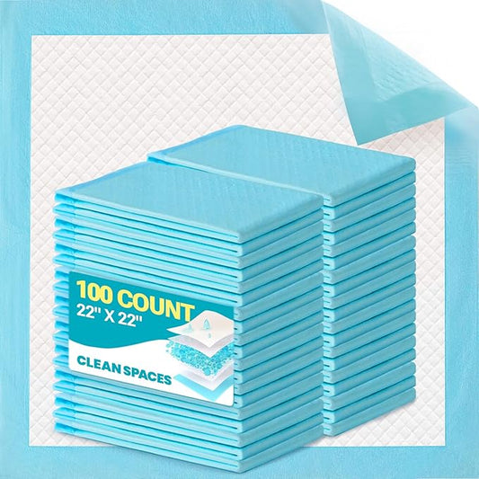 100 Count Super Absorbency Puppy Pads 22"x 22", Leakproof Quick Drying Dog Training Pee Pads, Puppy Pee Pads, Disposable Underpads Changing Pads for Baby, Puppy and Adults