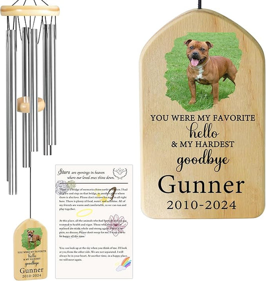 Dog Memorial Gifts for Loss of Dog, Pet Memorial Wind Chime, Pet Memorial Gifts, Pet Loss Gifts, Loss of Dog Sympathy Gift, Dog Remembrance Gift, in Memory of Dog Cat - You were My Favorite