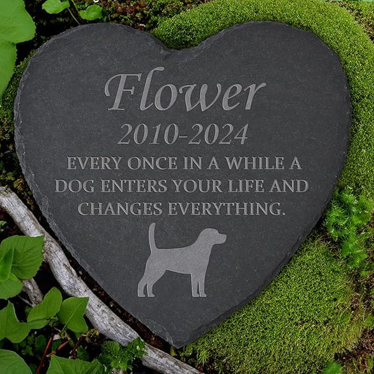 Personalized Dog Memorial Stone, Dog Memorial Gifts for Loss of Dog, Pet Loss Gifts, Pet Memorial, Loss of Dog Sympathy Gift, Dog Remembrance Gift, Dog Bereavement Gift - Enter Life, Change Everything