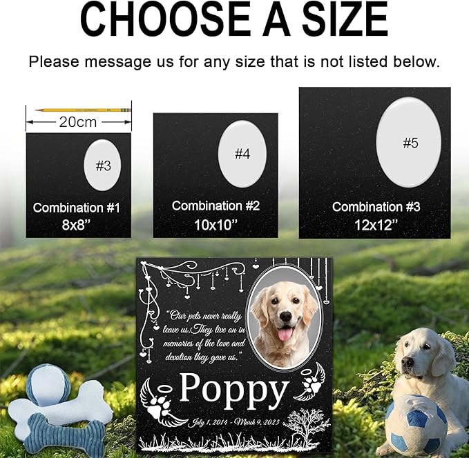 ADFSTONE Cat Memorial Stones, Pet Headstone for Loss Gifts, Animal Grave Markers - Sympathetic Dog Gift, Granite Pet Burial Markers, Personalized Pet Gravestone, Garden Stones for Bereavement