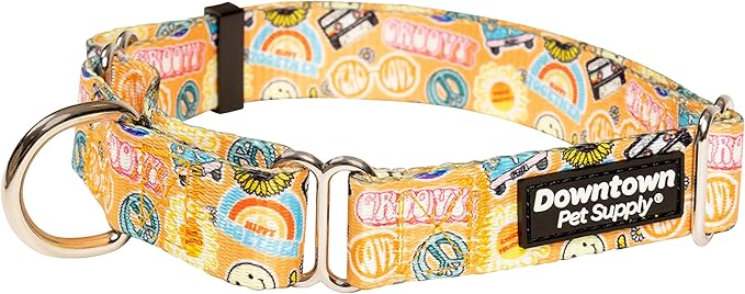 Downtown Pet Supply - Martingale Collar for Dogs - Dog Training Collar - Big, Wide & Thick Dog Collar - Escape-Proof, Weatherproof, Durable and Comfortable - Good Vibes - Extra Large Dog Collar