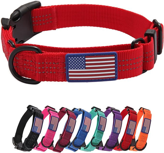 Martingale Dog Collar Quick Release Buckle No Pull Reflective Non-Slip for Medium Large Dogs Training (Red, Large)