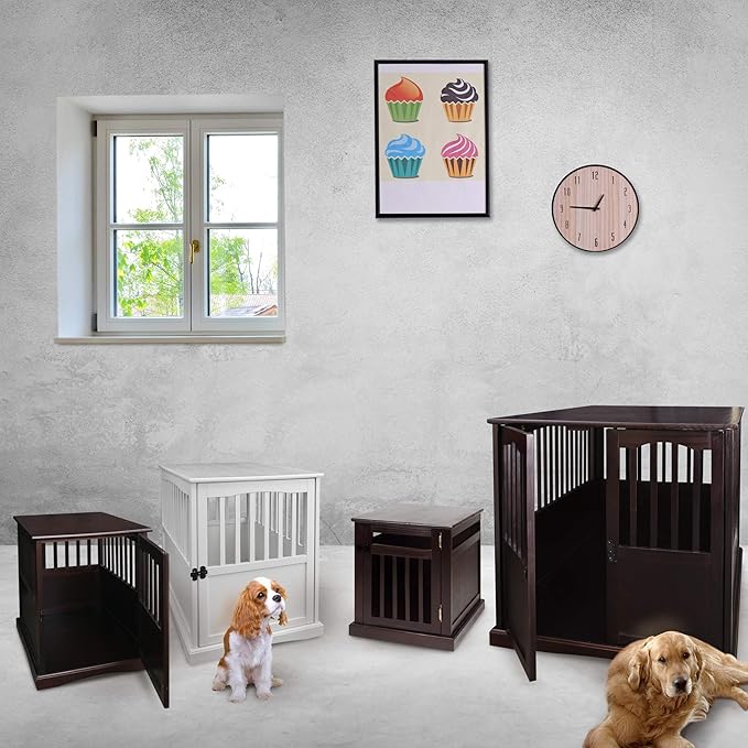 Casual Home Wooden Extra Large Pet Crate, End Table, Espresso