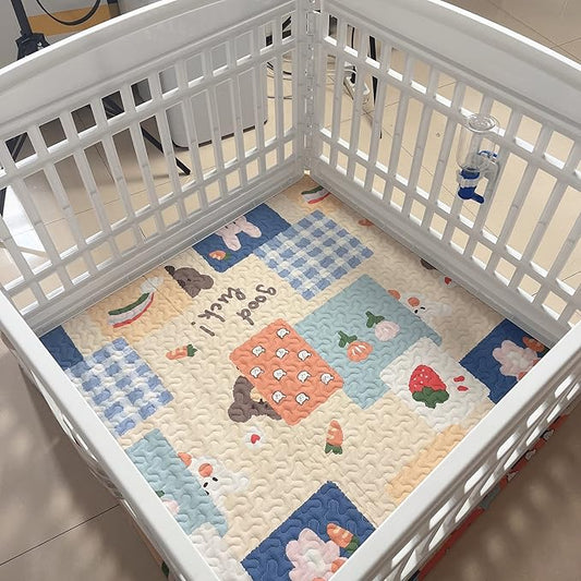 Dog Playpen Mat Crate Mat Puppy Pads, Lovely Dog Crate Pad, Anti-Slip Bottom,[PLAYPEN NOT Included !] Waterproof Reusable Whelping Playpen Crate Reusable Washable Pet Mattress Pads Pet Training Pads