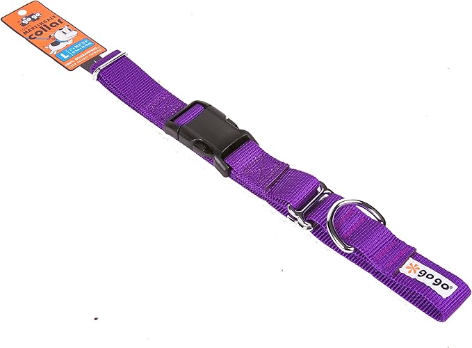 GOGO Pet Products 1-Inch Martingale Dog Collar, Large, Purple